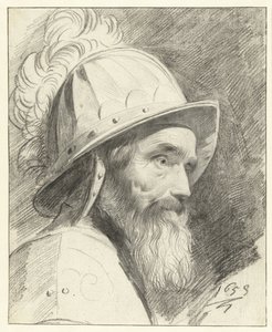 Harcos mellszobra sisakkal