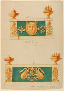 Tervezés két andiron számára alkotó: Lefebure Manufactory