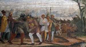 Jelenet a tékozló fiú életéből, Lelio Orsi köre (1511-1587), Rocca di Novellara, Emilia-Romagna, Olaszország