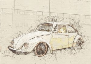 Klasszikus Beetle vázlat alkotó: Lembayung senja studio [Vintage Poster]