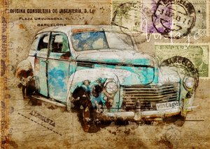 Retro utazóautó alkotó: Lembayung senja studio [Vintage Poster]