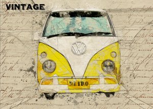 Régi sárga furgon vázlat alkotó: Lembayung senja studio [Vintage Poster]