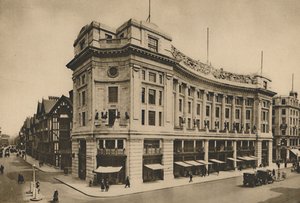 East India House, Libertys egyéni homlokzata a New Regent Street-en, 1935. alkotó: Lemere