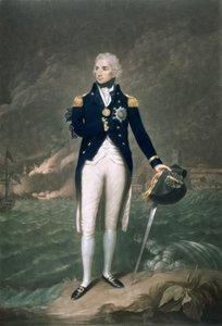 Sir Horatio Nelson, K.B., a kék ellentengernagy, vésett és kiadó: William S. Barnard (1774-1849), pub. 1798 (színes litó)