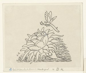 Virág szitakötővel alkotó: Leo Gestel (signed by artist)