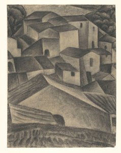Házak egy olasz faluban alkotó: Leo Gestel (signed by artist)