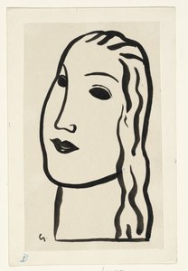 női fej alkotó: Leo Gestel (signed by artist)