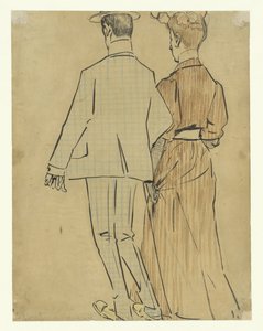 sétáló pár alkotó: Leo Gestel (signed by artist)