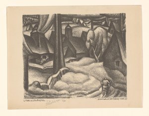 Zinnwald (Ertsgebergte) (eredeti cím a tárgyon) alkotó: Leo Gestel (signed by artist)