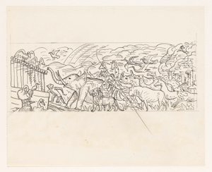 Noé bárkájába beszálló állatok alkotó: Leo Gestel