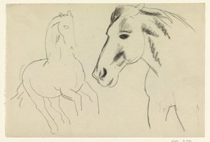 Vágtató ló és lófej alkotó: Leo Gestel
