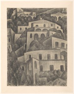 Kilátás Positano-ra alkotó: Leo Gestel