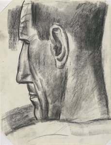 Férfi feje hátulról nézve profilból Cím nélkül alkotó: Leo Gestel