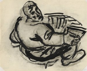 Férfi harmonikával Cím nélkül alkotó: Leo Gestel