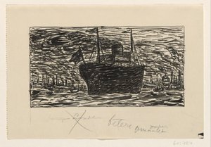 A hajó belép London kikötőjébe alkotó: Leo Gestel