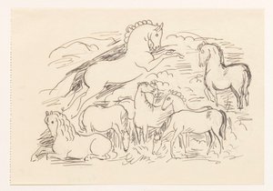 Tanulmányi lap nyolc lóval alkotó: Leo Gestel