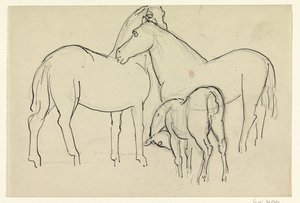 Két ló és egy csikó alkotó: Leo Gestel