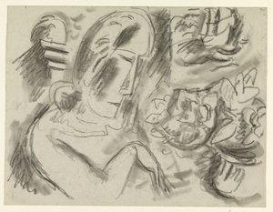 Nő egy csokor virággal alkotó: Leo Gestel