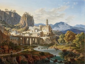 Atrani látképe Amalfi közelében. 1834.