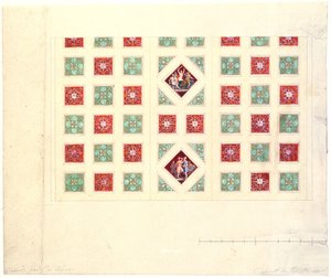 Mennyezeti terv I. Ludwig (1786-1868) írószobájához a müncheni Konigsbau rezidenciában, 1835 körül alkotó: Leo von Klenze