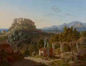 Táj Massa di Carrara kastélyával, 1827