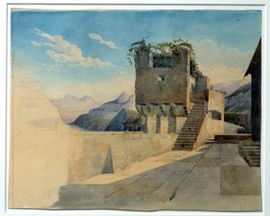 A fogadó terasza. Leo Von Klenze (1784-1864) festménye