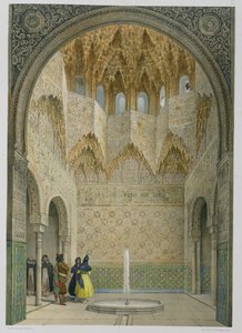 The Hall of the Abencerrages, az Alhambra, Granada, 1853 (színes litó)