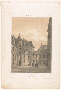 Kilátás a Palais Jacques-Coeur udvarára Bourges-ban Bourges. Vue interior de la maison de Jacques Coeur (cím a tárgyon) Kortárs Franciaország (sorozat címe) La France de nos jours (sorozat címe a tárgyon) alkotó: Leon Auguste Asselineau