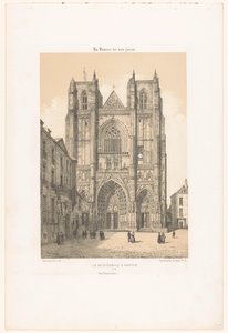 Kilátás a nantes-i Szent Péter és Szent Pál-székesegyházra La Cathédrale à Nantes (cím a tárgyon) Kortárs Franciaország (sorozat címe) La France de nos jours (sorozat címe a tárgyon) alkotó: Leon Auguste Asselineau