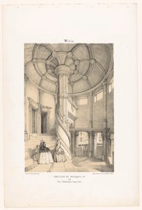 Kilátás I. Ferenc király csigalépcsőjére Blois kastélyában Blois. Escalier de François Ier (cím a tárgyon) Kortárs Franciaország (sorozat címe) La France de nos jours (sorozat címe)
