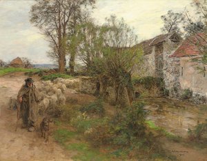Kijárat a Chailly Street csordájából; Az állomány kilépése a rue Chailly-ről, 1904 alkotó: Leon Augustin Lhermitte