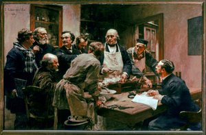 Une Lecon De Claude Bernard (olaj, vászon) alkotó: Leon Augustin Lhermitte