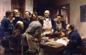 Claude Bernard órája a College de France-ban alkotó: Leon Augustin Lhermitte