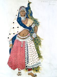 Bayadere Pávával, balettjelmezterv, 1911 alkotó: Leon Bakst