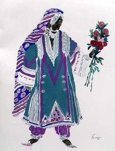 Jelmeztervezés (akvarell papíron) alkotó: Leon Bakst