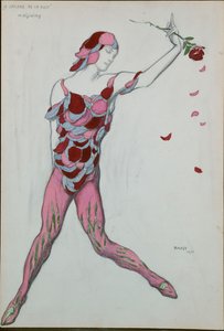 Nijinksy jelmezterve a "The Spectre of the Rose"-ból, 1911 alkotó: Leon Bakst