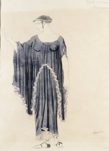 Jelmeztervezés Oidipuszhoz a Colonus-Antigonéban, c. 1899-től 1909-ig alkotó: Leon Bakst