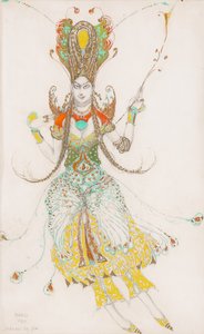 Tamara Karsavina jelmezterve, mint "The Firebird" alkotó: Leon Bakst