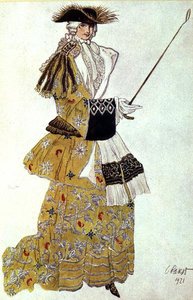 A The Baroness Hunting jelmezterve, a Csipkerózsika-tól alkotó: Leon Bakst