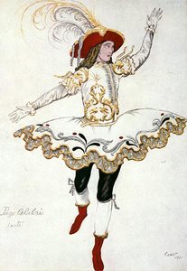 A tündérkolibri lapfiú jelmezterve, a Csipkerózsika-tól alkotó: Leon Bakst