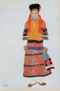 Jelmeztervezés parasztlánynak alkotó: Leon Bakst