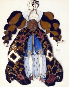 R. Strauss "La Legende de Joseph" című balett jelmezterve - Bakst, Leon (1866-1924) - 1914 - Akvarell, gouache papíron - 33x28 - Magángyűjtemény alkotó: Leon Bakst