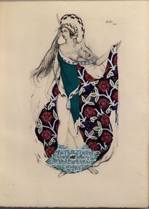 Jelmeztervezés a Paul Paray által zavart Artemis című baletthez, 1922 alkotó: Leon Bakst