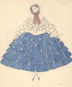 R. Schumann Karnevál című balettjének jelmezterve, 1910. alkotó: Leon Bakst