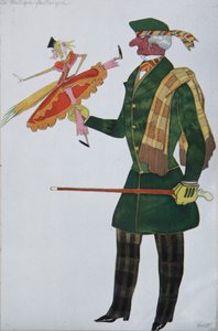 angol. Jelmezterv G. Rossini A varázsjátékbolt című baletthez, 1919 alkotó: Leon Bakst