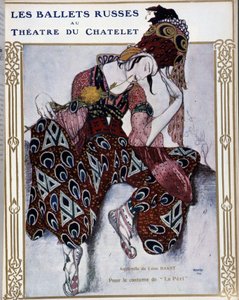 Les Ballets Russians au Theatre du Chatelet: jelmez „La Peri”-hez - Bakst akvarellje, cov. in "" Comoedia illusztrált"" alkotó: Leon Bakst