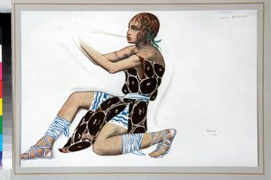 "Nárcisz" Jelmez, amelyet Leon Bakst (1866-1924) tervezett Nicolas Tcherepnine (1873-1945) "Narcisse" című balettjéhez alkotó: Leon Bakst