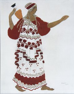 Nimfa. Jelmezterv C. Debussy Egy faun délutánja című balettjéhez, 1912 alkotó: Leon Bakst