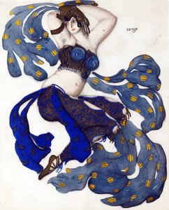 Odaliszk. Jelmezterv N. Rimszkij-Korszakov Seherezade című balettjéhez - Bakst, Leon (1866-1924) - 1910 - Akvarell, gouache papíron - 33x28 - Magángyűjtemény alkotó: Leon Bakst