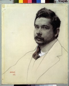 Konsztantyin Somov művész portréja (ceruza és kréta papíron) alkotó: Leon Bakst
